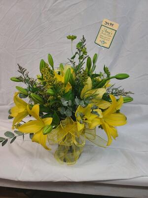 Sparkling Yellow Lilies