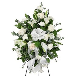 White Funeral Spray from Amy's Flowers and Gifts in Dallas, GA